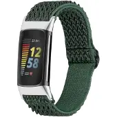IMoshion Bracelet en nylon élastique pour Fitbit Charge 5 - Vert