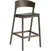 Muuto Cover Bar Stool Leather Black|Stained Dark Brown