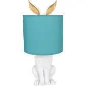 Clayre & Eef Lampe de table Lapin Ø 20x43 cm Blanc Vert Plastique