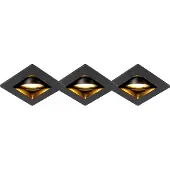 QAZQA Ensemble de 3 spots encastrés modernes noirs orientables - Qure