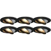QAZQA Ensemble de 6 spots encastrés modernes noirs orientables - Edu