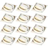 QAZQA Lot de 12 spots encastrés blancs GU10 orientables sans cadre - Oneon