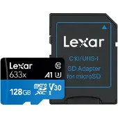 Lexar 633x, 128 Go, MicroSDXC, Classe 10, UHS-I, Classe 3 (U3), V30