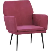 vidaXL Fauteuil Rouge bordeaux 62x79x79 cm Velours