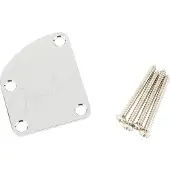 Fender 4-bolt Deluxe Contoured Neck Plate W/logo (chrome)