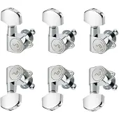 Schaller M6 90 Chrome 3L+3R Large metal button mécaniques pour guitare électrique et folk