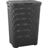 Curver Corbeille à linge Natural 60 L - Noir - - Corbeille - Rotin, plastique