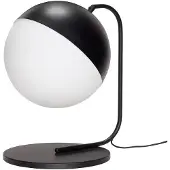 Hubsch Lampe de table en métal noir avec verre blanc