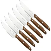Due Cigni 1896 America 2C1019NOSET6, set de 6 couteaux à steak, noyer