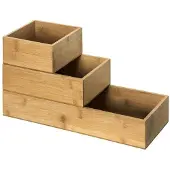 5 Five 3 rangements empilables en bambou - 5 five simply smart