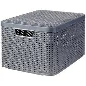 Curver Panier "STYLE" L avec couvercle gris foncé