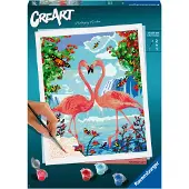 Ravensburger Peinture au numéro Creart Format Grand Flamant Rose Amoureux
