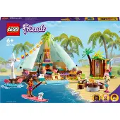 LEGO 41700 Friends Glamping am Strand, Set de camping aventure, jouet pour filles et garçons à partir de 6 ans avec 3 mini-poupées et accessoires