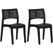 vidaXL Chaises de jardin 2 pcs. Anthracite Polypropylène