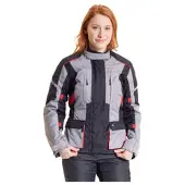 FASTWAY Touring Women 211 Veste Textile Gris/Noir/Rouge 36 femmes