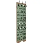 vidaXL Porte-manteau mural avec 6 crochets 120 x 40 cm HAPPY LOVE