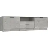 vidaXL Armoire TV gris béton 140x35x40 cm Bois composite