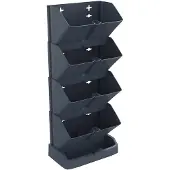 vidaXL Ensemble de jardinières verticales 4 pcs Anthracite PP