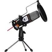 Woxter Mic-Studio Noir, Orange Microphone de studio