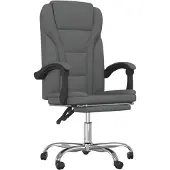vidaXL Chaise de bureau avec fonction chaise longue Tissu gris foncé