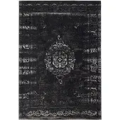 Nordal Grand tapis tissé - gris foncé / noir 200x290