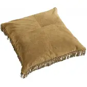 Nordal Coussin en cuir hippie avec rembourrage - marron 80x80cm