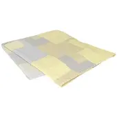 Broste Copenhagen Couvre-lit Patch - jaune banane / bleu