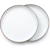 Barebones Assiette creuse en mail Lot de 2 assiettes plates Ensemble d'assiettes en acier inoxydable cuites la main Ensemble de cuisine