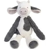 Happy horse Doudou vache Casper 28cm - blanc gris - Peluche bébé