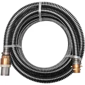 vidaXL Zuigslang met messing koppelingen 15 m 25 mm zwart142892