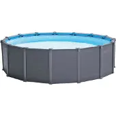 Intex 26384GS Frame Pool 478x124cm Graphite Set Pompe à sable Échelle Bâche de protection