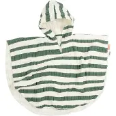 Done by Deer Poncho Gots Stripes Bathrobe Vert 12-24 Months Enfants