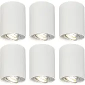 QAZQA Ensemble de 6 spots blancs orientables et inclinables - Rondoo 1 Up