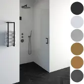 Brauer Create Porte de douche en niche 60x200cm sans profilé avec verre de sécurité anticalcaire 8mm Doré brossé GS-VON1H60200GG