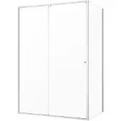 Sealskin Contour porte coulissante avec paroi latérale 140x90 cm, 200 cm de haut, inox, verre de sécurité clair 6 mm CCD101496325100