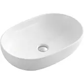Sapho Washbasins - Lavabo pour plan de travail 600x420 mm, sans trop-plein, sans trou pour robinet, blanc CA590