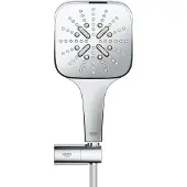 GROHE Ensemble de douche, douchette 3 jets cube et support mural Rainshower SmartActive 130