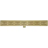 Wiesbaden Caniveau de douche avec bride et grille 80 x 7 cm laiton brossé PVD 33.4611
