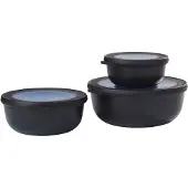Mepal - Multikom Cirqula coffret fraîcheur - 350 + 750 + 1250 ml - Rond - Noir nordique
