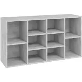 vidaXL Banc à chaussures Gris béton 103x30x55 cm Bois d’ingénierie