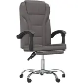 vidaXL Chaise de bureau avec fonction couchage Gris Similicuir