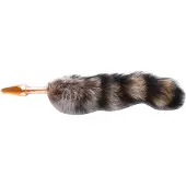 Auxfun Fluffy Butt Plug Queue de renard Bouchon en verre brun