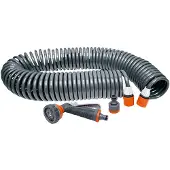 EDM Kit Tuyau Spirale 15m Arrosage Jardin Compact Et Pratique -