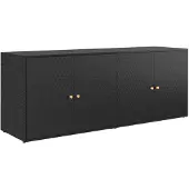 vidaXL - Armoire de jardin - 198x55.5x80 - cm - Poly - Rotin - noir