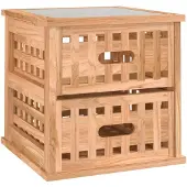 vidaXL Table de chevet 34x34x34 cm Bois massif de noyer