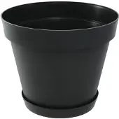 Eda Pot de Plante Circulaire Gris Foncé EDA en Style Toscan - Ø 60 x 47 cm