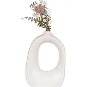 House Nordic Vase organique en céramique blanche 19x9x28.5cm