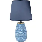 Clayre & Eef Lampe de table Ø 20x35 cm Bleu Blanc Céramique
