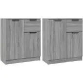 vidaXL Sideboards 2 pcs. Gris Sonoma 60x30x70 cm Bois composite