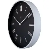 Nextime 7329ZW - Horloge murale "Duke", plastique, noir, 40 cm
